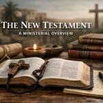 Open Bible representing the teachings and message of the New Testament.