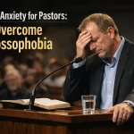 Christian pastor overcoming speech anxiety for pastors while preaching confidently.
