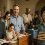 Christian Ministry: Roles, Leadership, and Service 3 A diverse group of Christian ministers serving in various roles pastor, teacher, administrator, missionary, evangelist, and chaplain working together in ministry within a church setting.